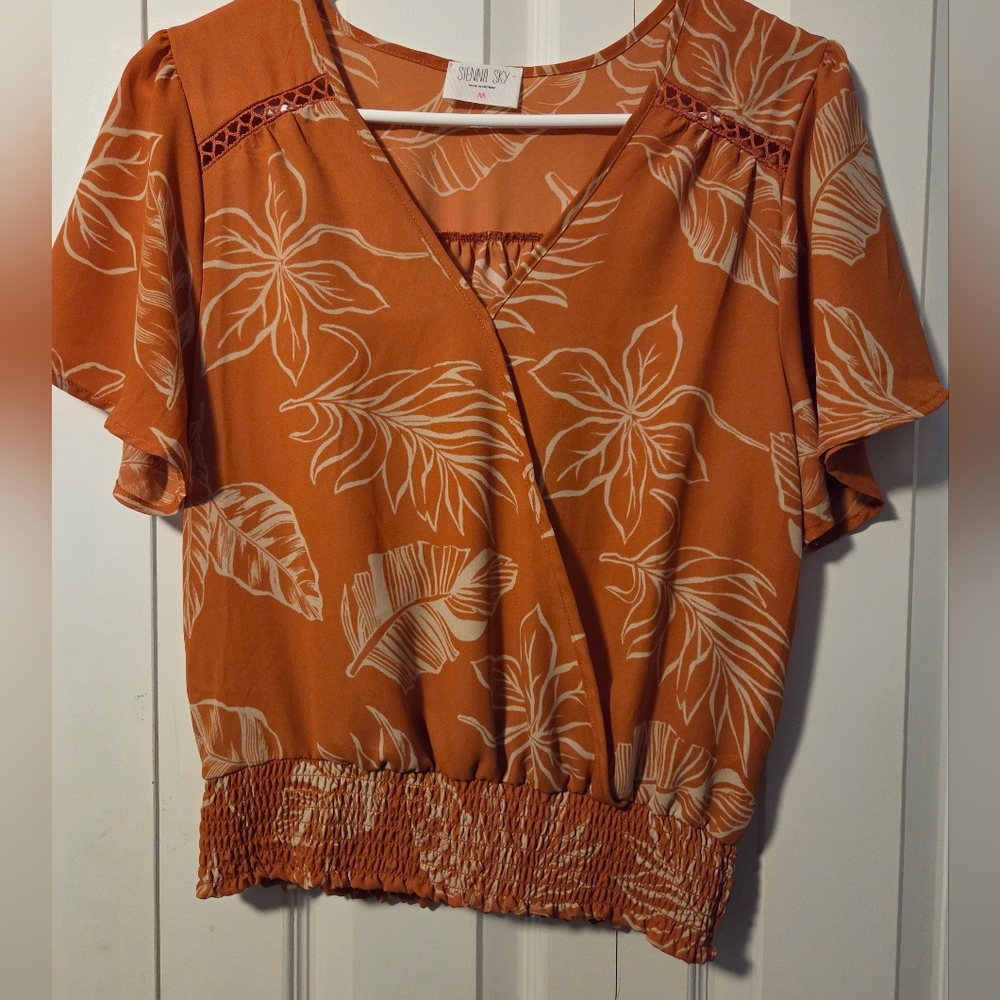 Women's Sienna Sky Orange Floral Top